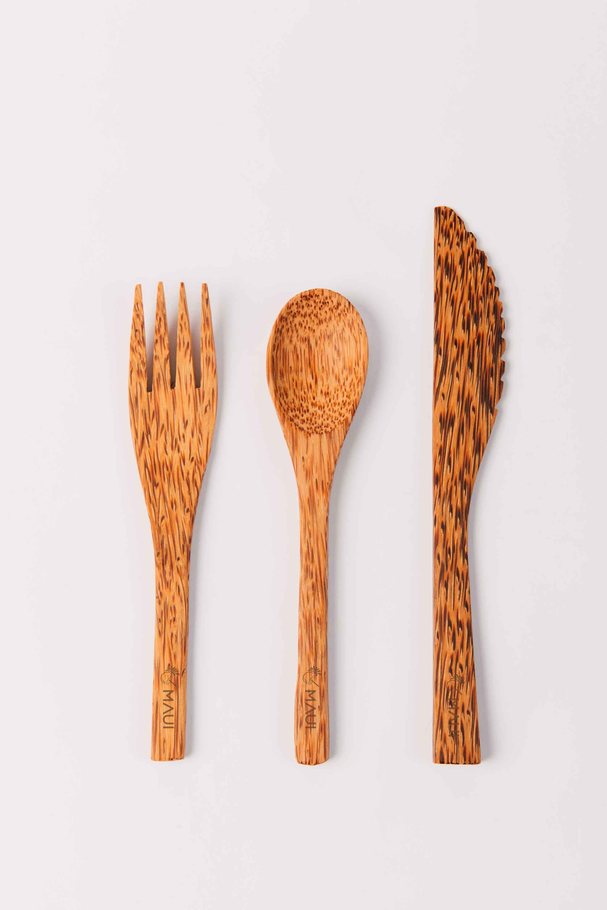 MAUI WIEDERVERWENDBARES KOKOSNUSS BESTECK SET