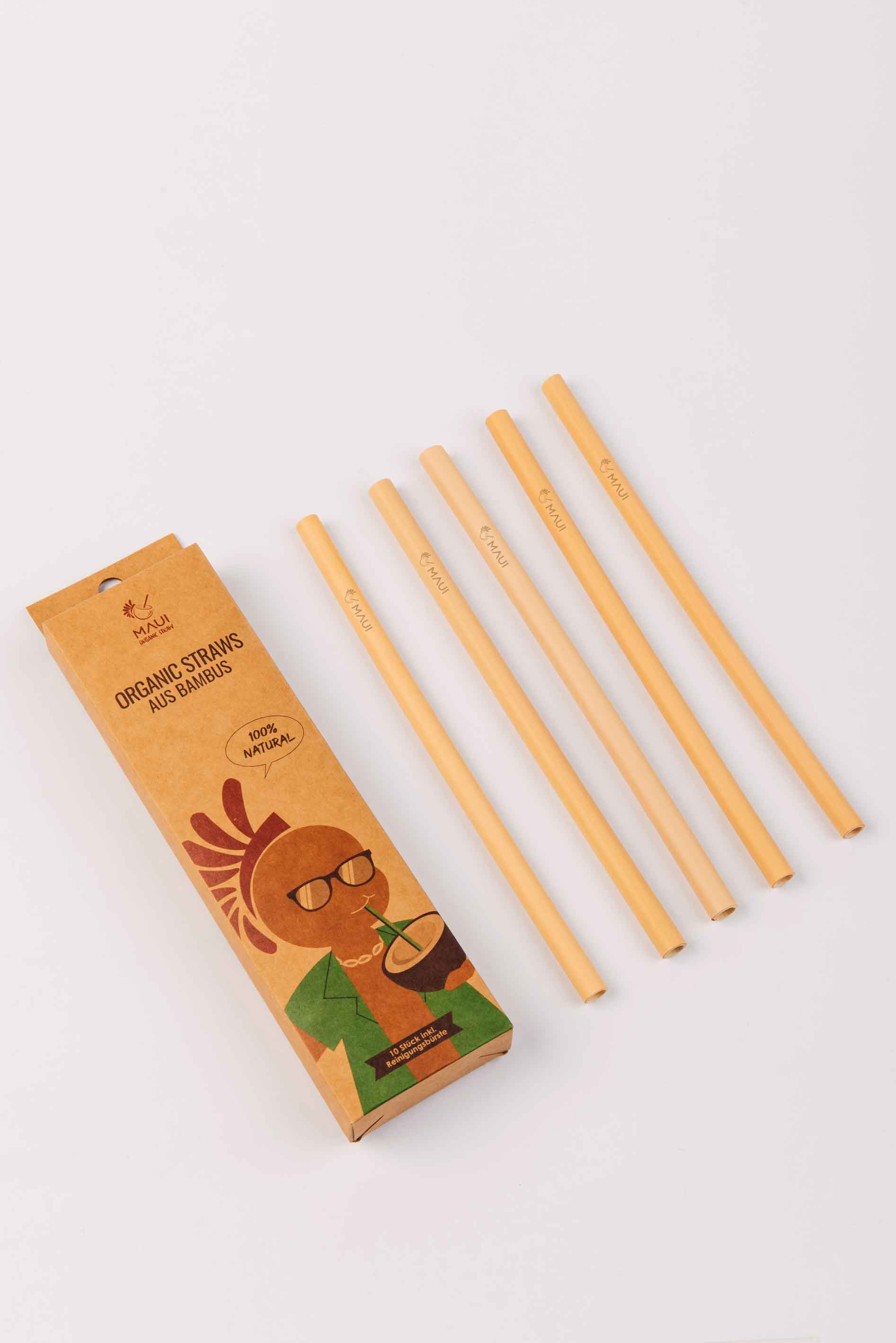 MAUI WIEDERVERWENDBARE STROHHALME AUS BAMBUS - 10ER PACK