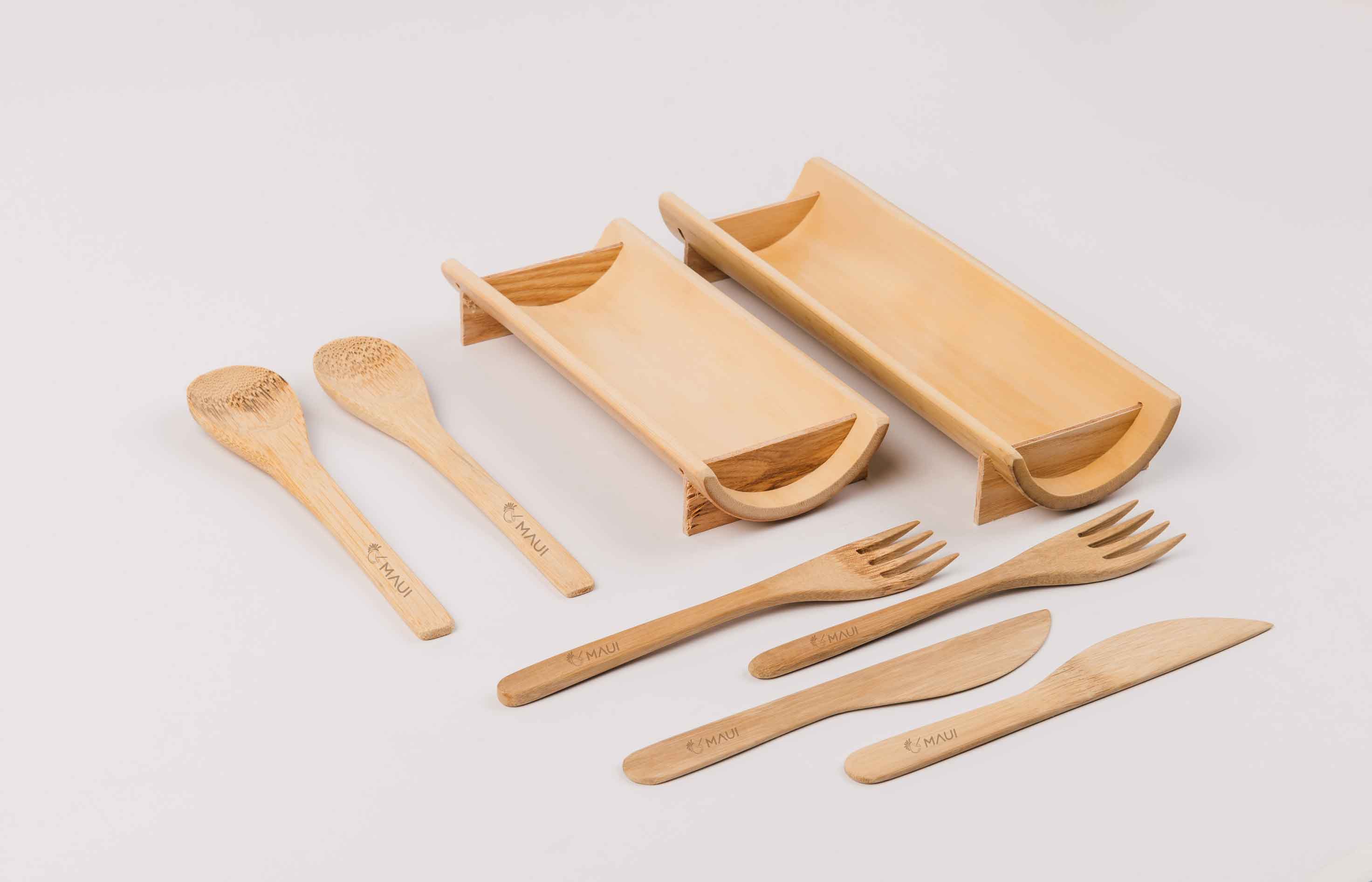 MAUI WIEDERVERWENDBARES BAMBUS BESTECK SET 19 CM